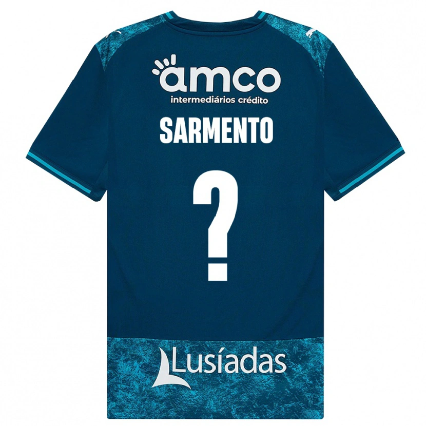 Danxen Mænd Bernardo Sarmento #0 Mørkskifergrå Mellemturkis Udebane Spillertrøjer 2026/27 Trøje T-Shirt