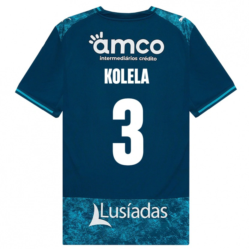 Danxen Mænd Kyllian Kolela #3 Mørkskifergrå Mellemturkis Udebane Spillertrøjer 2026/27 Trøje T-Shirt