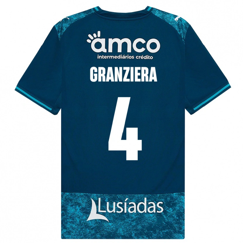 Danxen Mænd Emanuele Granziera #4 Mørkskifergrå Mellemturkis Udebane Spillertrøjer 2026/27 Trøje T-Shirt