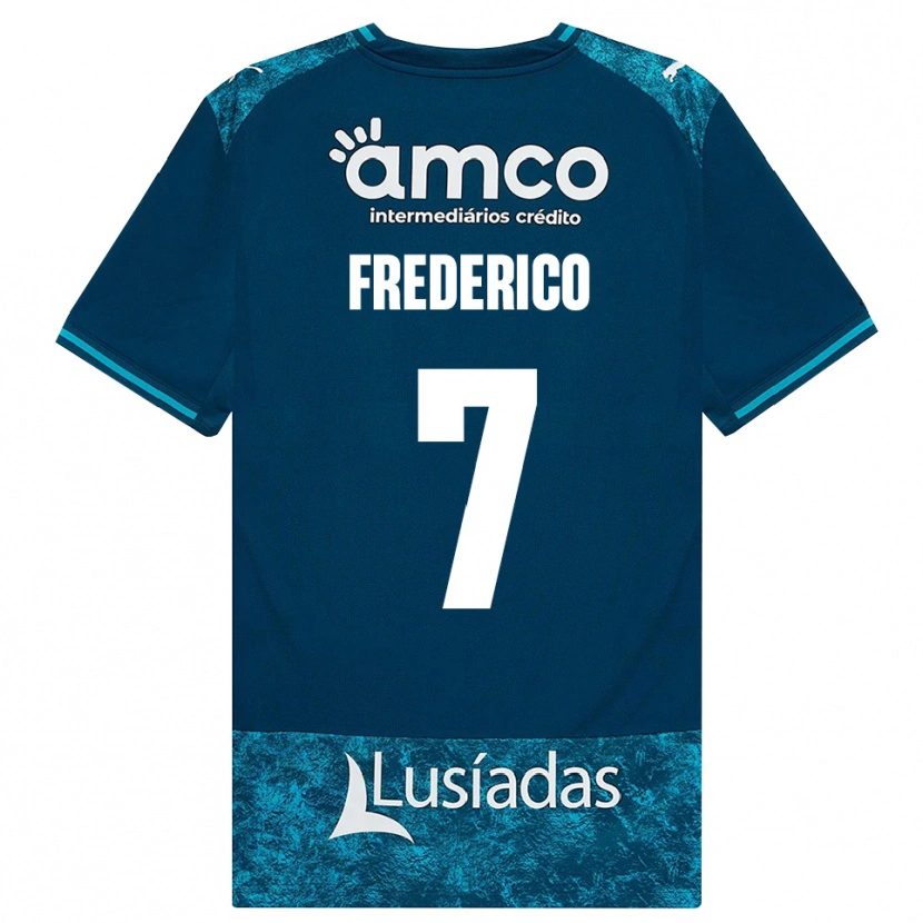 Danxen Mænd Frederico Silva #7 Mørkskifergrå Mellemturkis Udebane Spillertrøjer 2026/27 Trøje T-Shirt