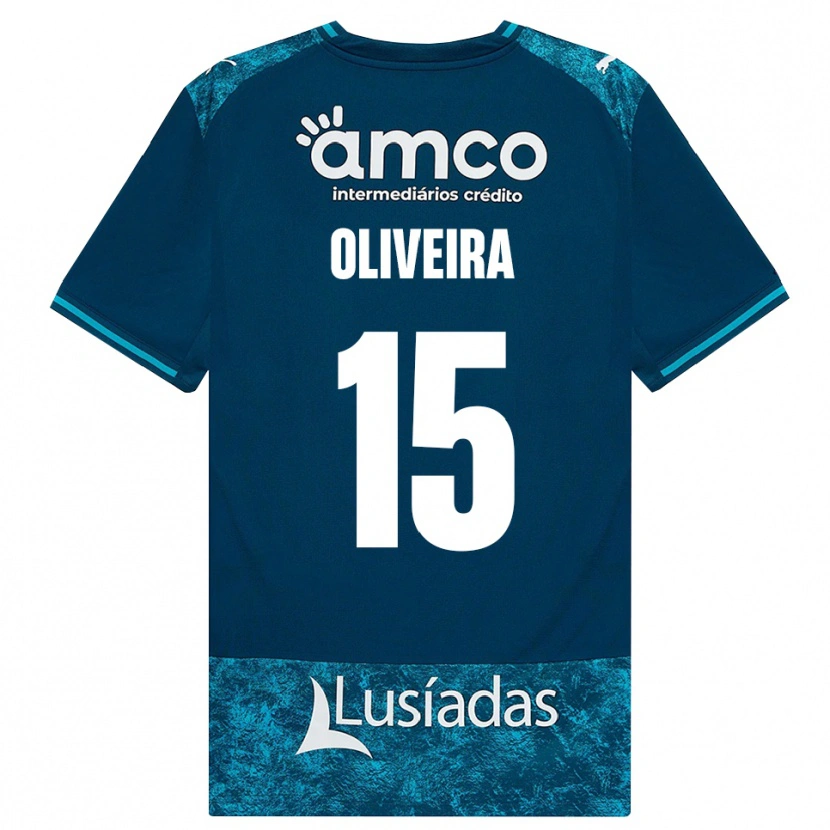 Danxen Mænd Paulo Oliveira #15 Mørkskifergrå Mellemturkis Udebane Spillertrøjer 2026/27 Trøje T-Shirt
