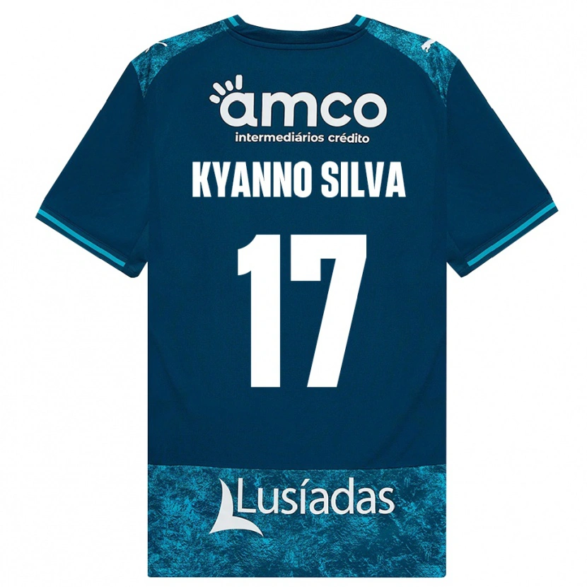 Danxen Mænd Kyanno Silva #17 Mørkskifergrå Mellemturkis Udebane Spillertrøjer 2026/27 Trøje T-Shirt