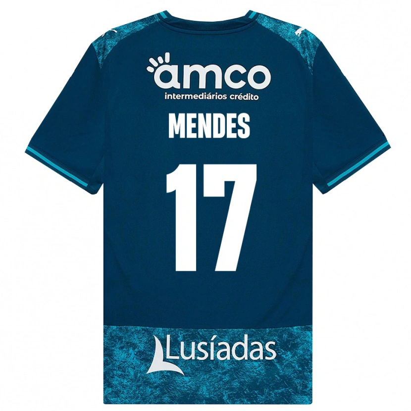 Danxen Mænd Joe Mendes #17 Mørkskifergrå Mellemturkis Udebane Spillertrøjer 2026/27 Trøje T-Shirt