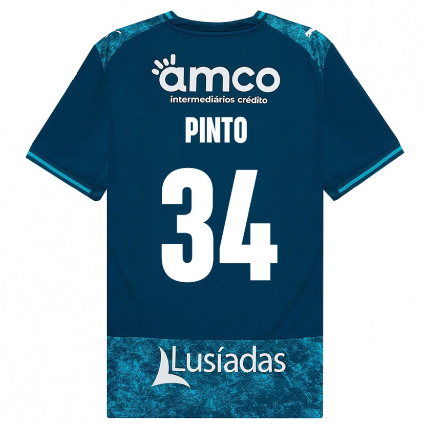 Danxen Mænd Ana Pinto #34 Mørkskifergrå Mellemturkis Udebane Spillertrøjer 2026/27 Trøje T-Shirt