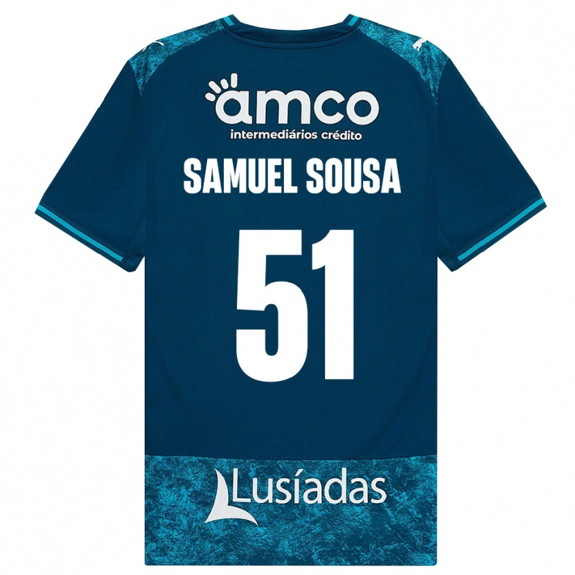 Danxen Mænd Samuel Sousa #51 Mørkskifergrå Mellemturkis Udebane Spillertrøjer 2026/27 Trøje T-Shirt