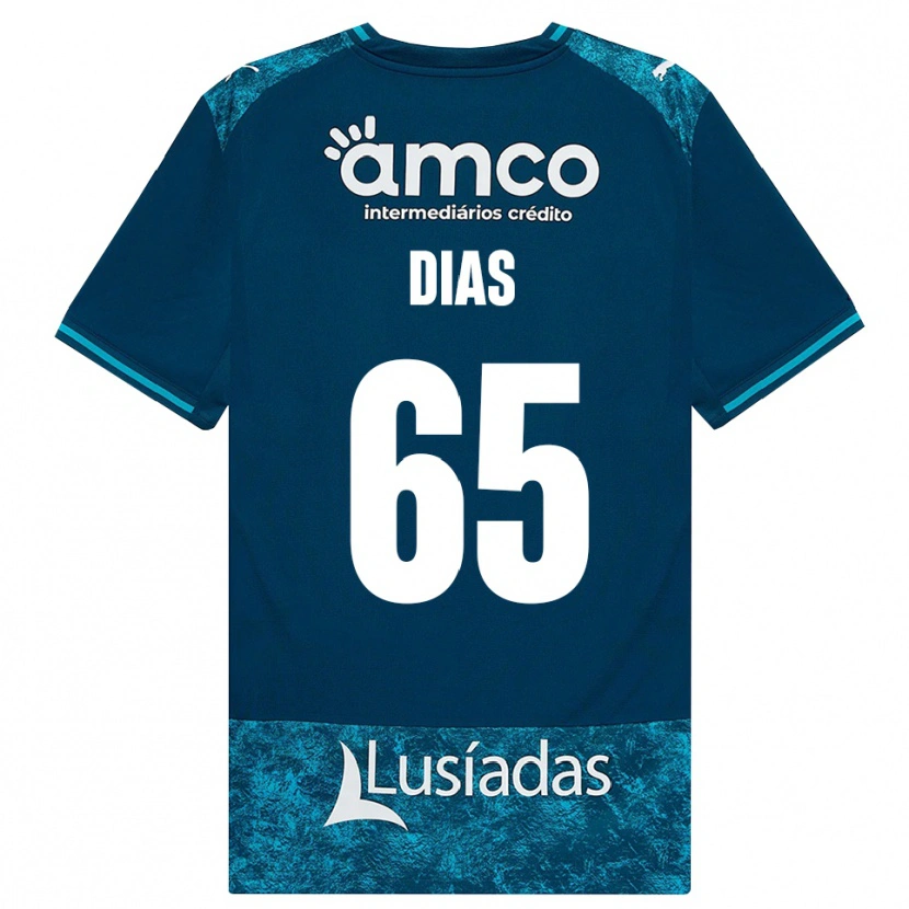 Danxen Mænd Leandro Dias #65 Mørkskifergrå Mellemturkis Udebane Spillertrøjer 2026/27 Trøje T-Shirt