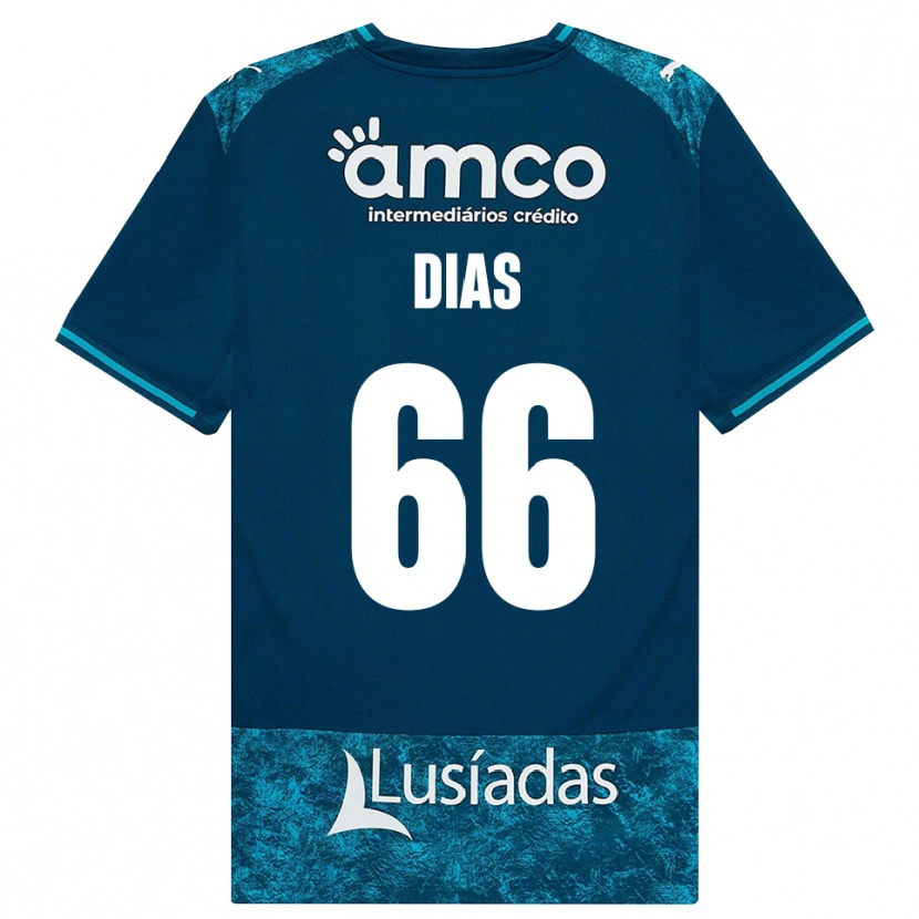 Danxen Mænd Gonçalo Dias #66 Mørkskifergrå Mellemturkis Udebane Spillertrøjer 2026/27 Trøje T-Shirt
