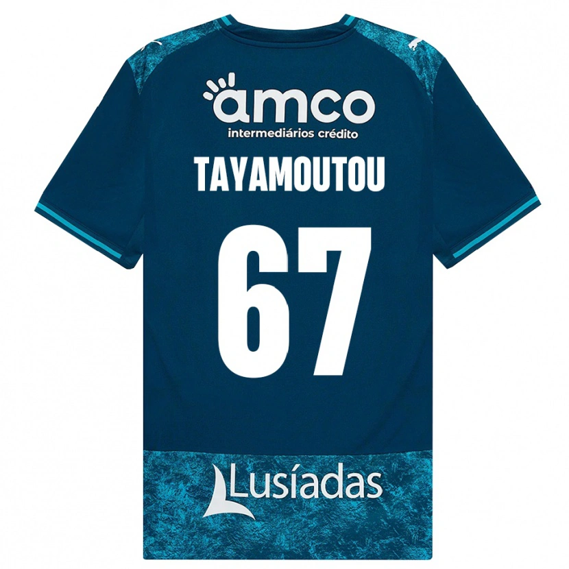 Danxen Mænd Enzo Tayamoutou #67 Mørkskifergrå Mellemturkis Udebane Spillertrøjer 2026/27 Trøje T-Shirt