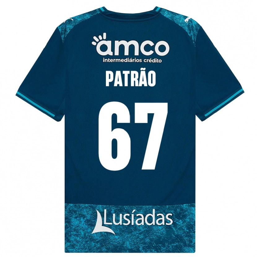 Danxen Mænd Afonso Patrão #67 Mørkskifergrå Mellemturkis Udebane Spillertrøjer 2026/27 Trøje T-Shirt