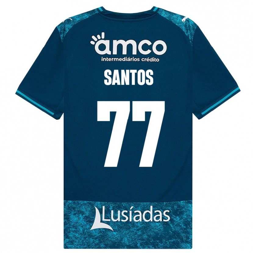 Danxen Mænd Edu Santos #77 Mørkskifergrå Mellemturkis Udebane Spillertrøjer 2026/27 Trøje T-Shirt