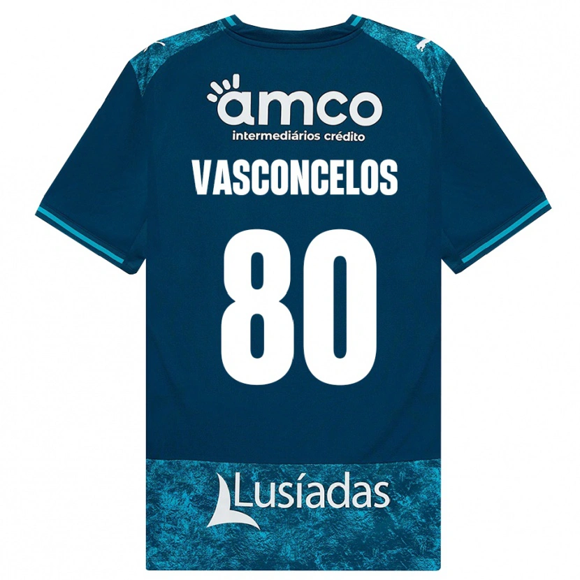 Danxen Mænd Vasconcelos #80 Mørkskifergrå Mellemturkis Udebane Spillertrøjer 2026/27 Trøje T-Shirt
