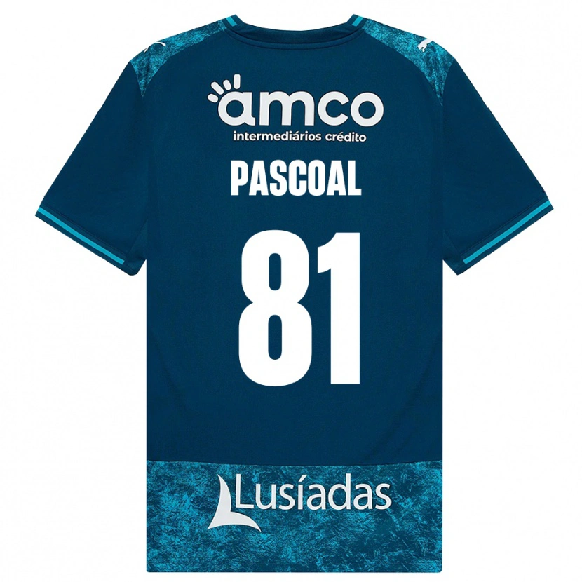 Danxen Mænd Fodé Pascoal #81 Mørkskifergrå Mellemturkis Udebane Spillertrøjer 2026/27 Trøje T-Shirt