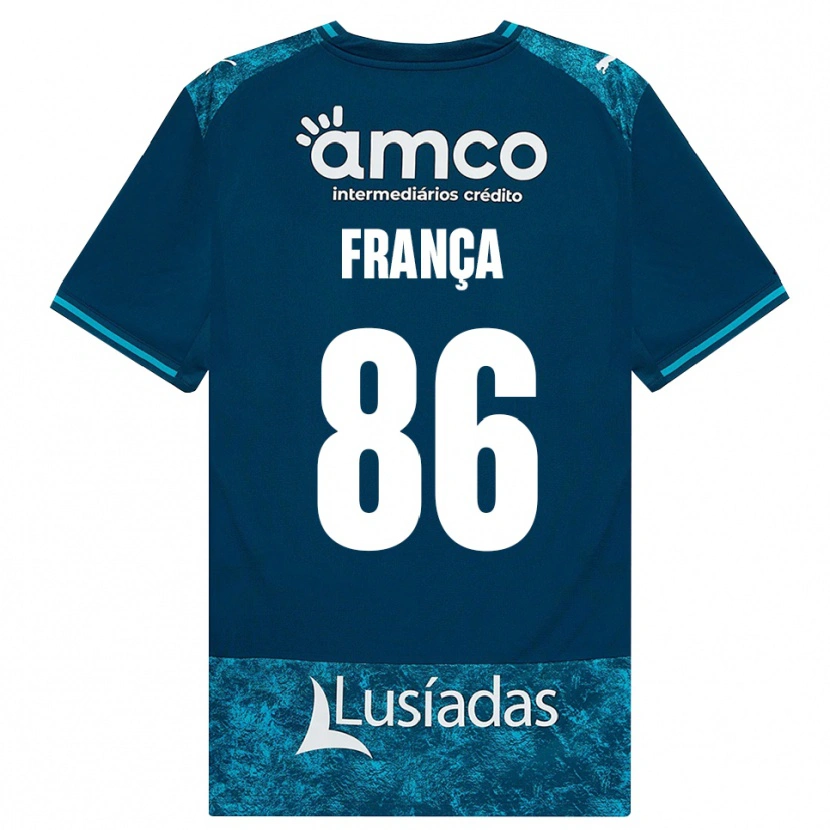 Danxen Mænd Francisco França #86 Mørkskifergrå Mellemturkis Udebane Spillertrøjer 2026/27 Trøje T-Shirt