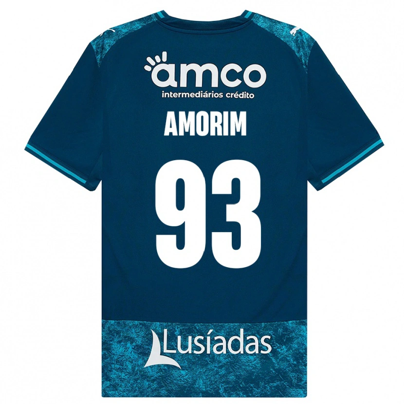 Danxen Mænd Renato Amorim #93 Mørkskifergrå Mellemturkis Udebane Spillertrøjer 2026/27 Trøje T-Shirt