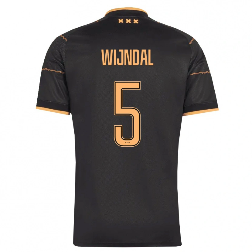 Danxen Mænd Owen Wijndal #5 Sort Orange Udebane Spillertrøjer 2026/27 Trøje T-Shirt