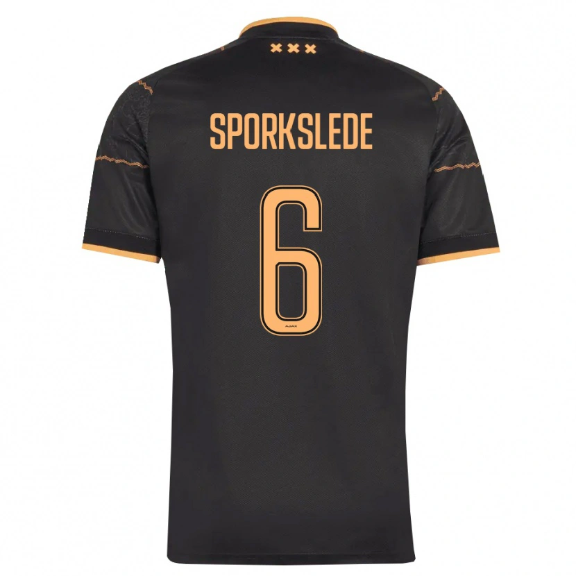 Danxen Mænd Fabian Sporkslede #6 Sort Orange Udebane Spillertrøjer 2026/27 Trøje T-Shirt