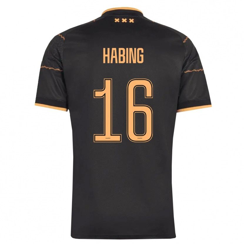 Danxen Mænd Youri Habing #16 Sort Orange Udebane Spillertrøjer 2026/27 Trøje T-Shirt