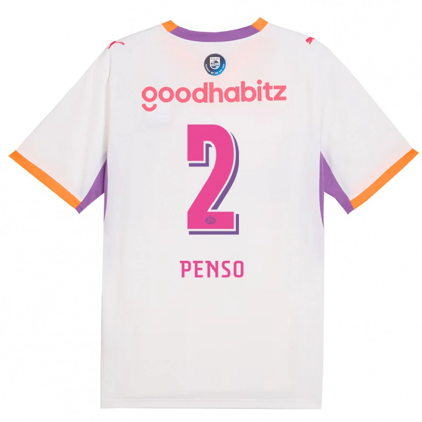 Danxen Mænd Kyano Penso #2 Hvid Lilla Orange Udebane Spillertrøjer 2026/27 Trøje T-Shirt