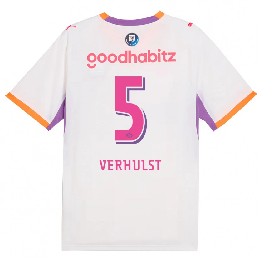 Danxen Mænd Gino Verhulst #5 Hvid Lilla Orange Udebane Spillertrøjer 2026/27 Trøje T-Shirt