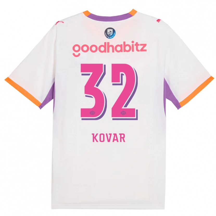 Danxen Mænd Matej Kovar #32 Hvid Lilla Orange Udebane Spillertrøjer 2026/27 Trøje T-Shirt