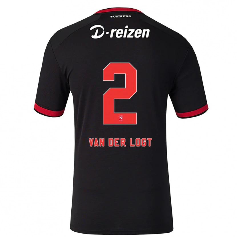 Danxen Mænd Jim Van Der Logt #2 Rød Hvid Sort Udebane Spillertrøjer 2026/27 Trøje T-Shirt