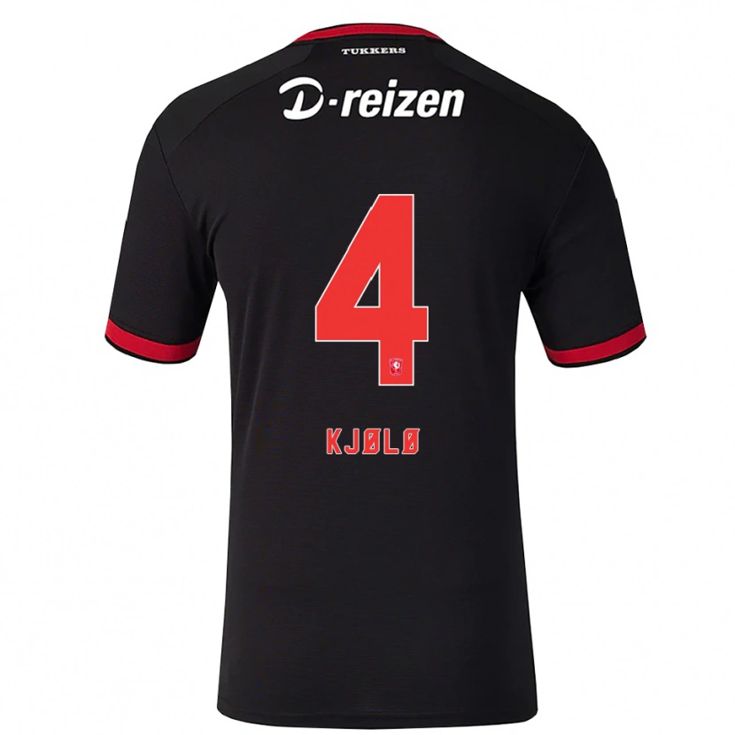 Danxen Mænd Mathias Kjølø #4 Rød Hvid Sort Udebane Spillertrøjer 2026/27 Trøje T-Shirt