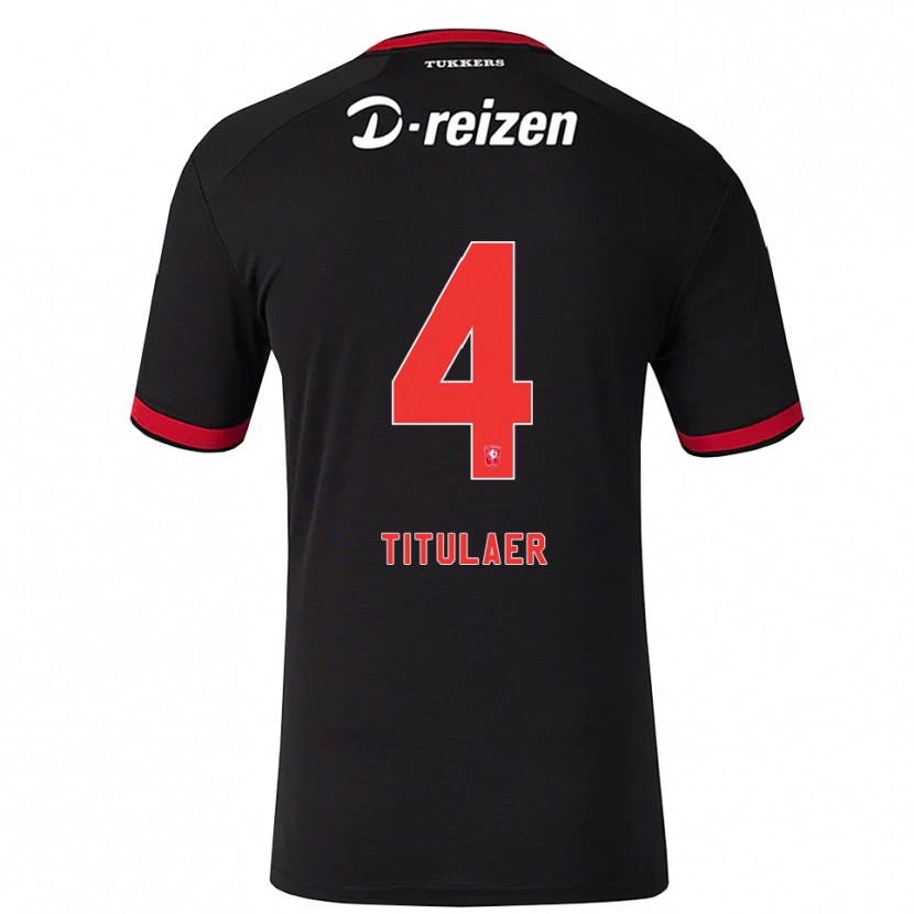 Danxen Mænd Björn Titulaer #4 Rød Hvid Sort Udebane Spillertrøjer 2026/27 Trøje T-Shirt