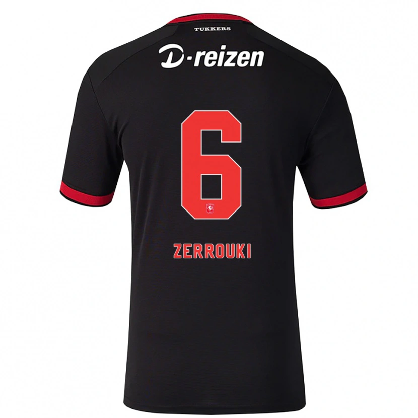 Danxen Mænd Ramiz Zerrouki #6 Rød Hvid Sort Udebane Spillertrøjer 2026/27 Trøje T-Shirt