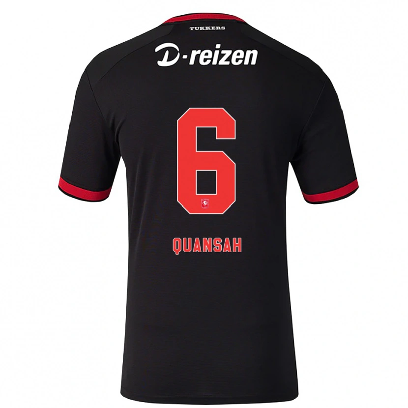 Danxen Mænd Mendel Quansah #6 Rød Hvid Sort Udebane Spillertrøjer 2026/27 Trøje T-Shirt