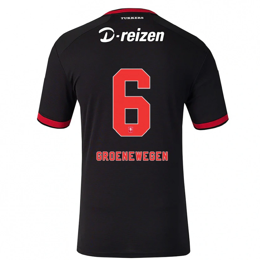 Danxen Mænd Lynn Groenewegen #6 Rød Hvid Sort Udebane Spillertrøjer 2026/27 Trøje T-Shirt