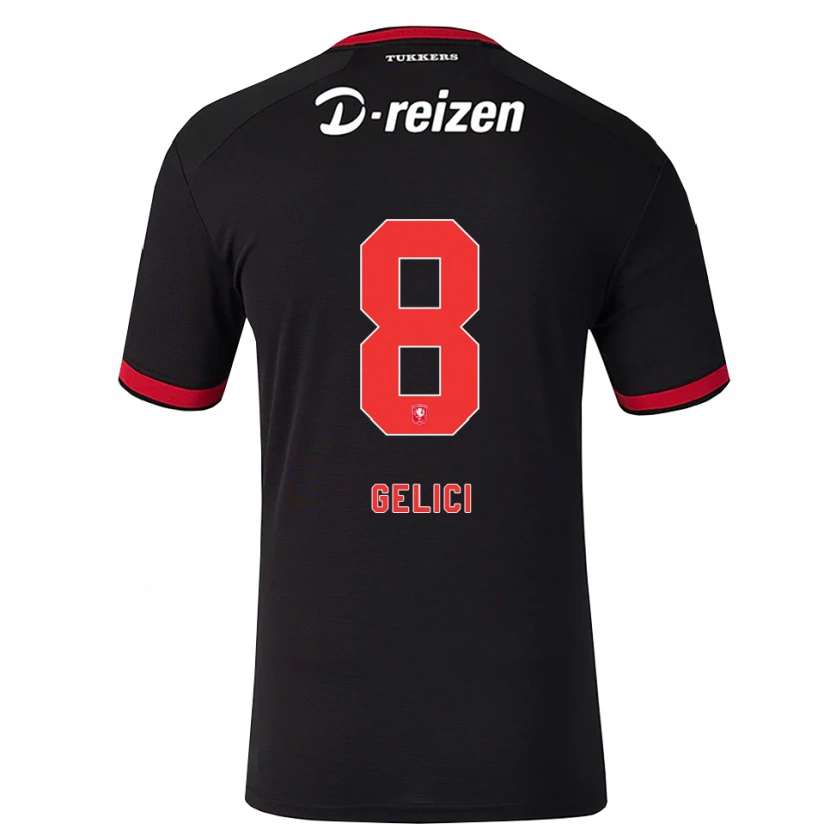 Danxen Mænd Delano Gelici #8 Rød Hvid Sort Udebane Spillertrøjer 2026/27 Trøje T-Shirt