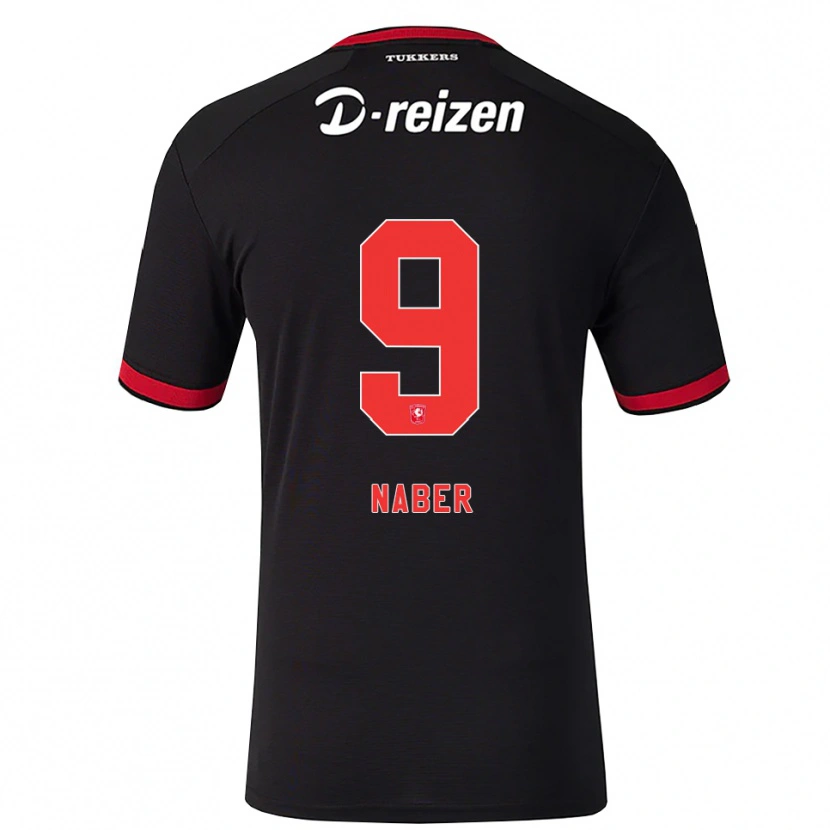 Danxen Mænd Daeley Naber #9 Rød Hvid Sort Udebane Spillertrøjer 2026/27 Trøje T-Shirt