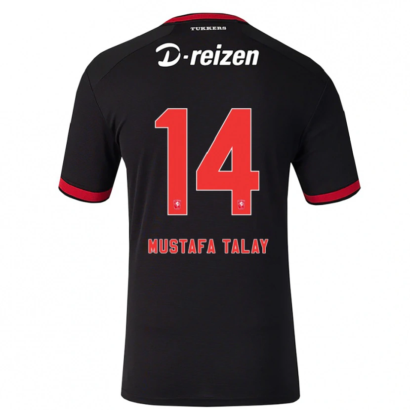 Danxen Mænd Kaan Mustafa Talay #14 Rød Hvid Sort Udebane Spillertrøjer 2026/27 Trøje T-Shirt