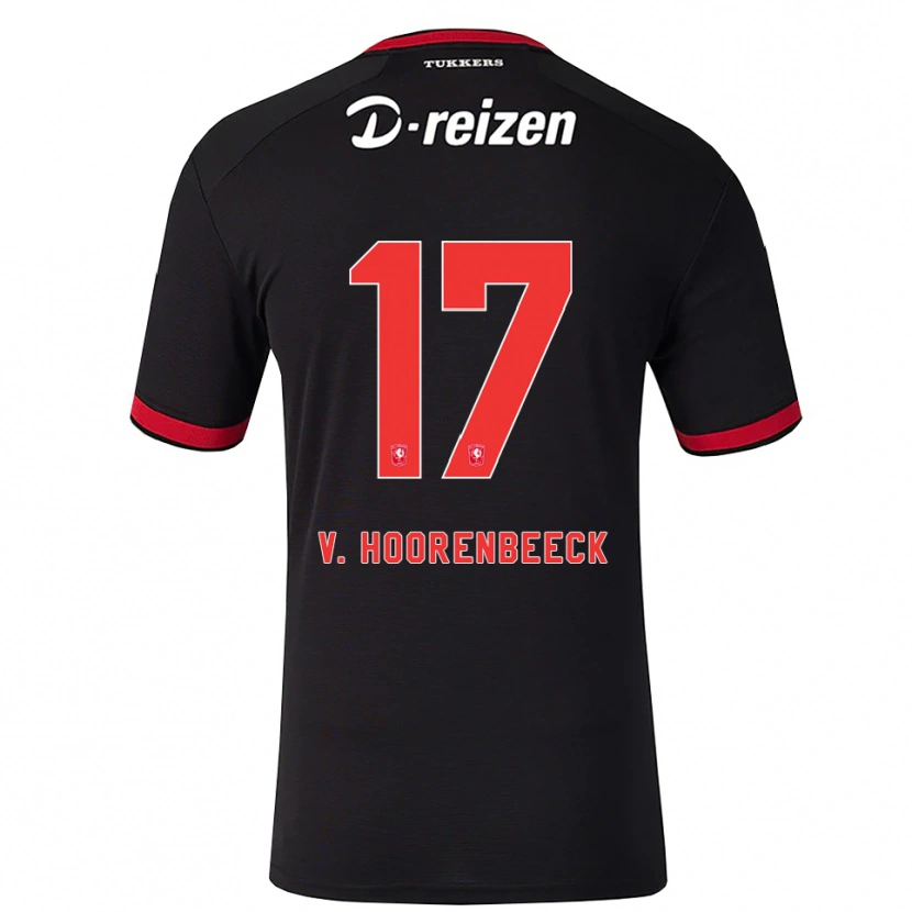Danxen Mænd Alec Van Hoorenbeeck #17 Rød Hvid Sort Udebane Spillertrøjer 2026/27 Trøje T-Shirt