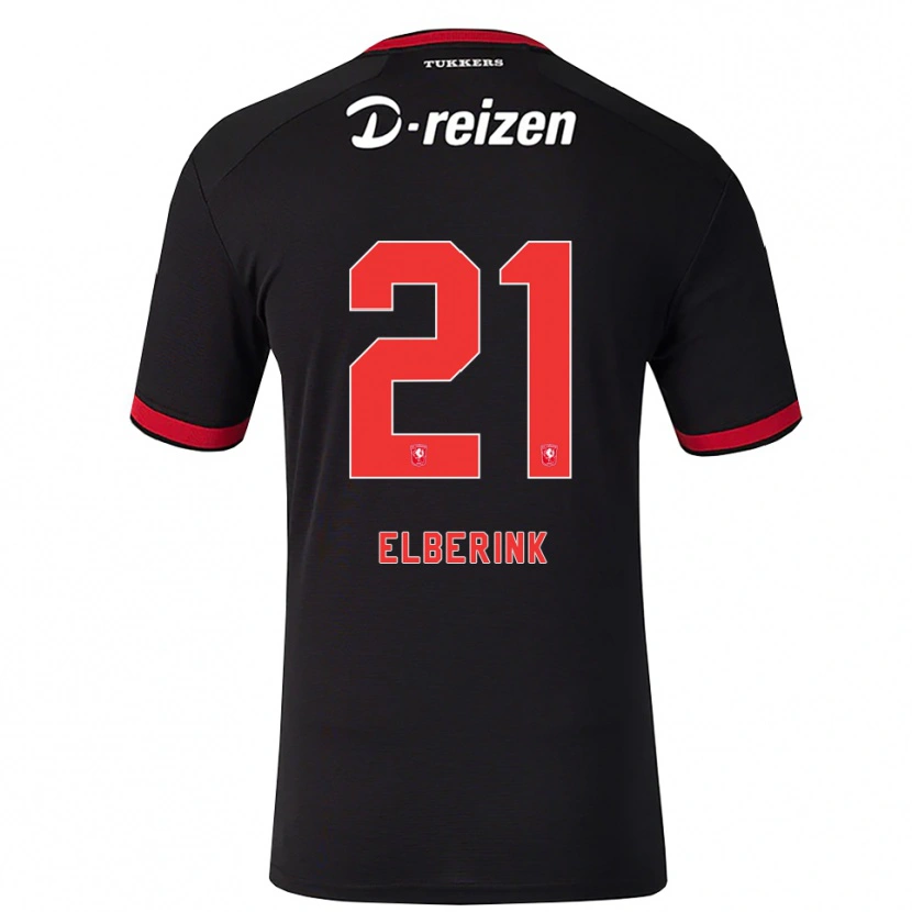 Danxen Mænd Eva Oude Elberink #21 Rød Hvid Sort Udebane Spillertrøjer 2026/27 Trøje T-Shirt