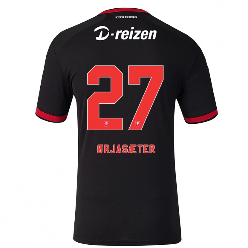 Danxen Mænd Sondre Ørjasæter #27 Rød Hvid Sort Udebane Spillertrøjer 2026/27 Trøje T-Shirt
