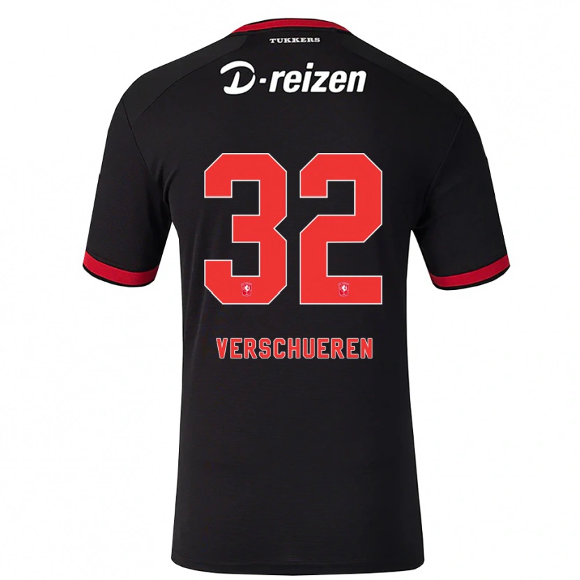 Danxen Mænd Arno Verschueren #32 Rød Hvid Sort Udebane Spillertrøjer 2026/27 Trøje T-Shirt