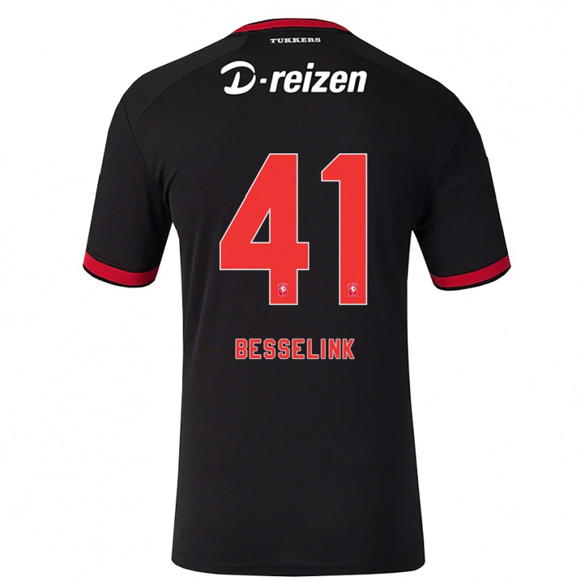 Danxen Mænd Gijs Besselink #41 Rød Hvid Sort Udebane Spillertrøjer 2026/27 Trøje T-Shirt