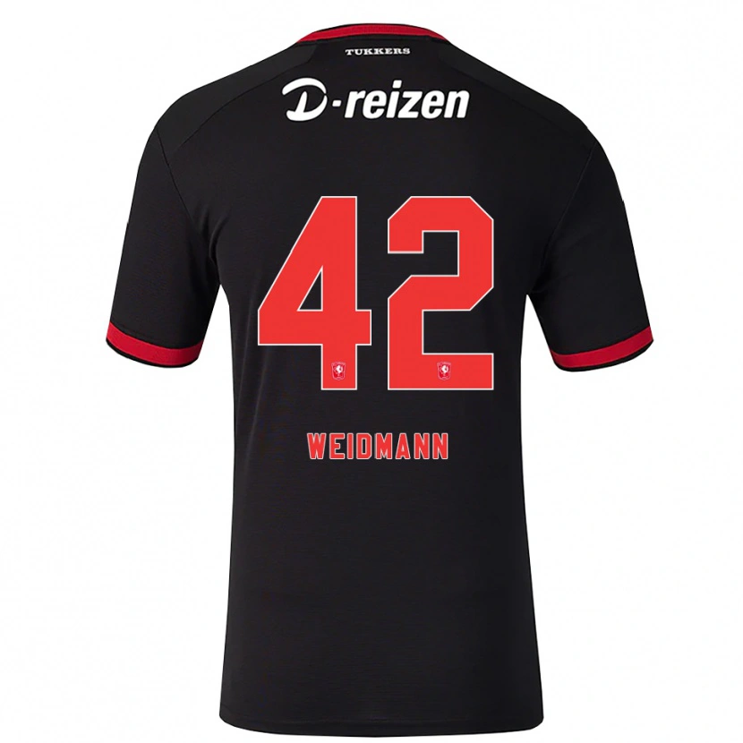 Danxen Mænd Daouda Weidmann #42 Rød Hvid Sort Udebane Spillertrøjer 2026/27 Trøje T-Shirt