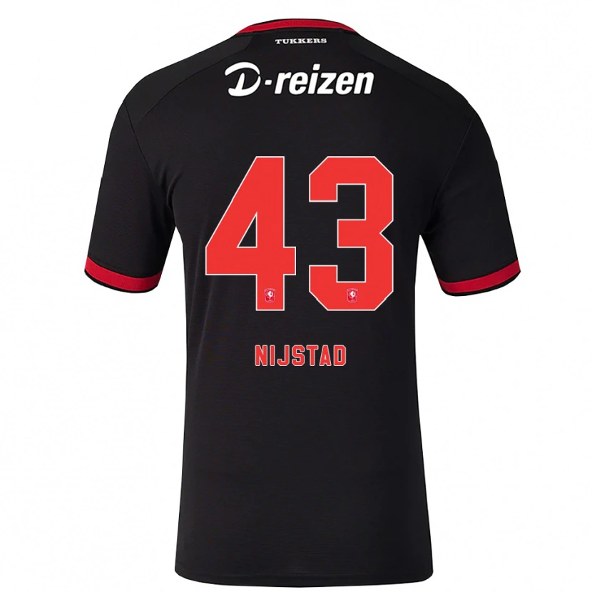Danxen Mænd Ruud Nijstad #43 Rød Hvid Sort Udebane Spillertrøjer 2026/27 Trøje T-Shirt