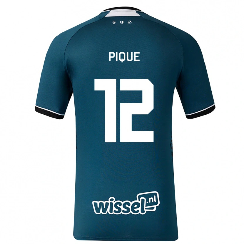 Danxen Mænd Naomi Piqué #12 Mørkskifergrå Hvid Udebane Spillertrøjer 2026/27 Trøje T-Shirt