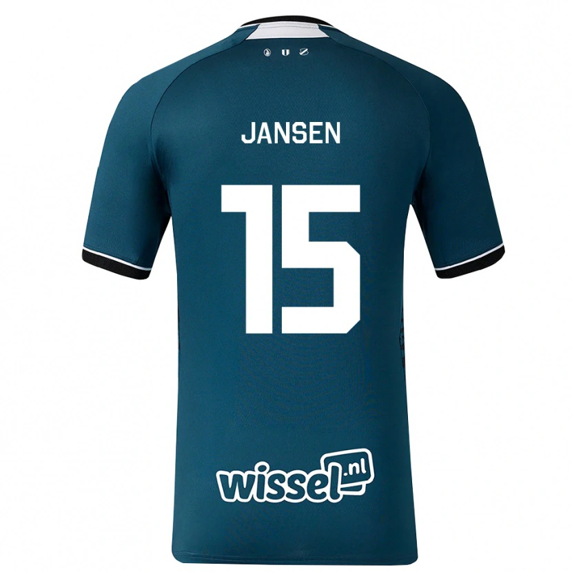 Danxen Mænd Scott Jansen #15 Mørkskifergrå Hvid Udebane Spillertrøjer 2026/27 Trøje T-Shirt