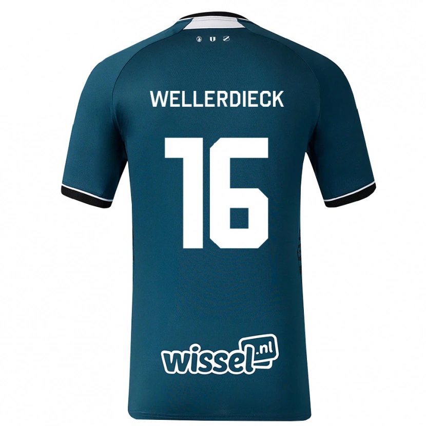 Danxen Mænd Tom Wellerdieck #16 Mørkskifergrå Hvid Udebane Spillertrøjer 2026/27 Trøje T-Shirt