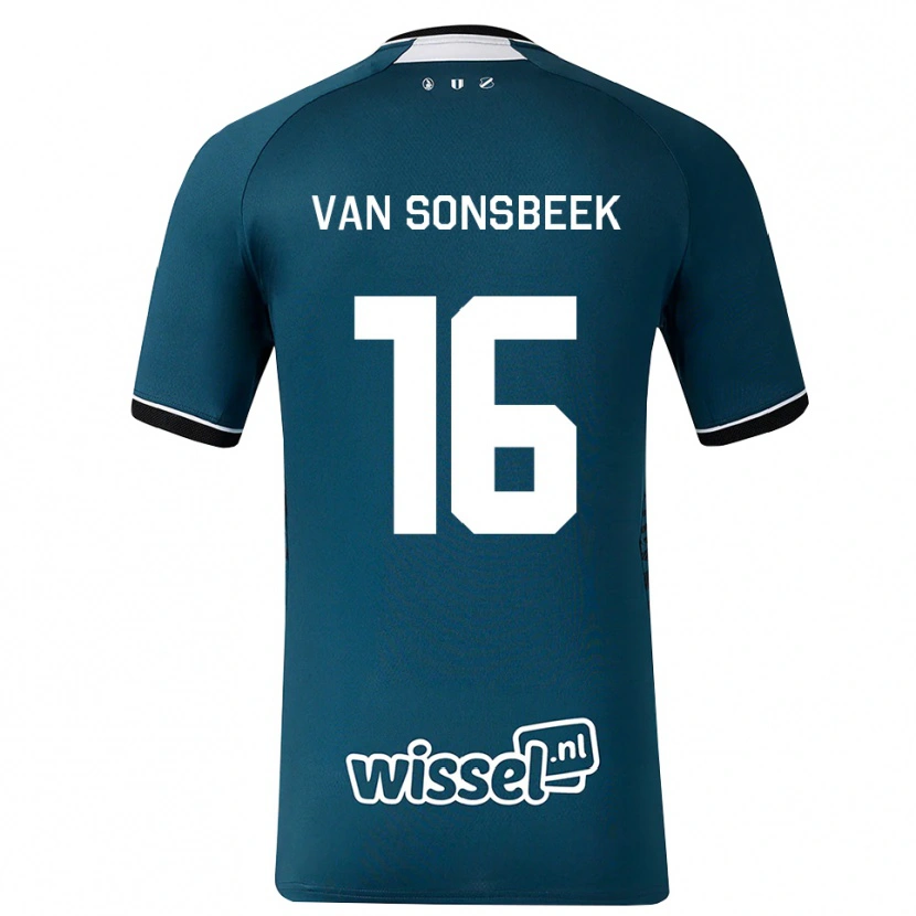 Danxen Mænd Quint Van Sonsbeek #16 Mørkskifergrå Hvid Udebane Spillertrøjer 2026/27 Trøje T-Shirt