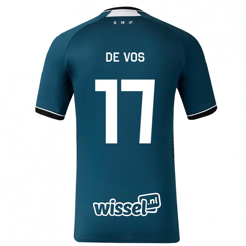 Danxen Mænd James De Vos #17 Mørkskifergrå Hvid Udebane Spillertrøjer 2026/27 Trøje T-Shirt