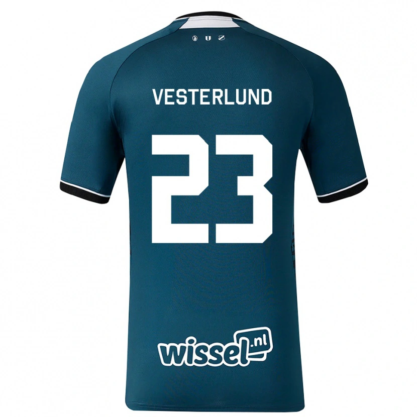 Danxen Mænd Niklas Vesterlund #23 Mørkskifergrå Hvid Udebane Spillertrøjer 2026/27 Trøje T-Shirt