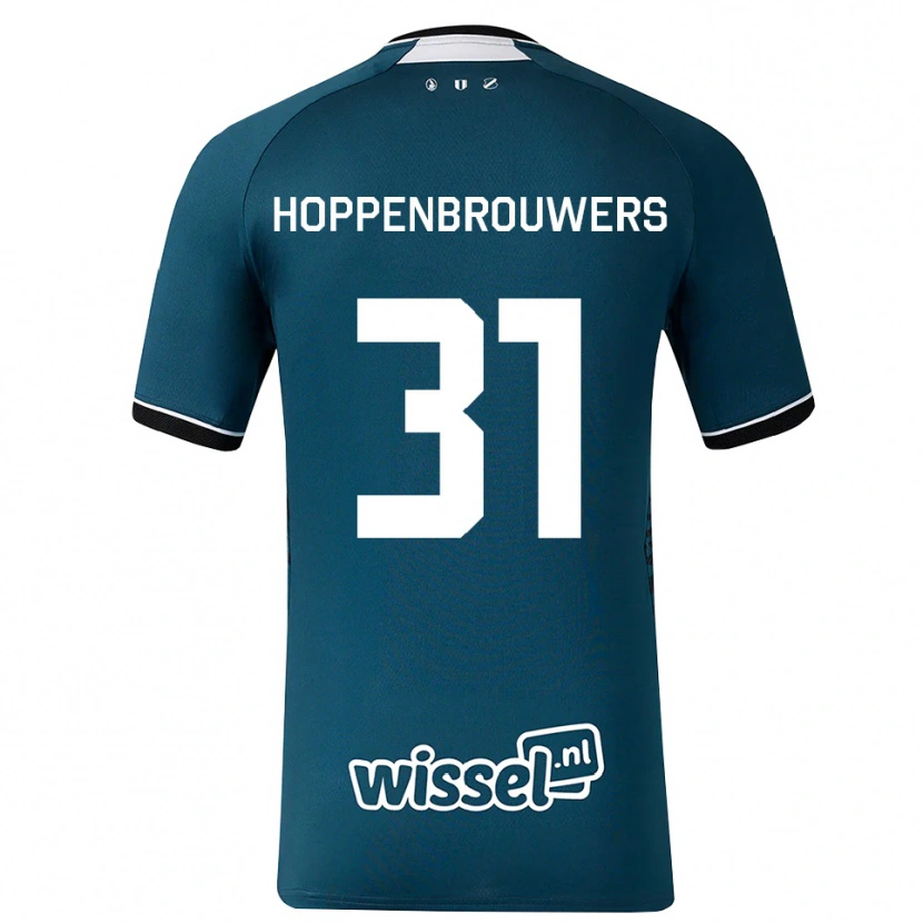 Danxen Mænd Mike Hoppenbrouwers #31 Mørkskifergrå Hvid Udebane Spillertrøjer 2026/27 Trøje T-Shirt