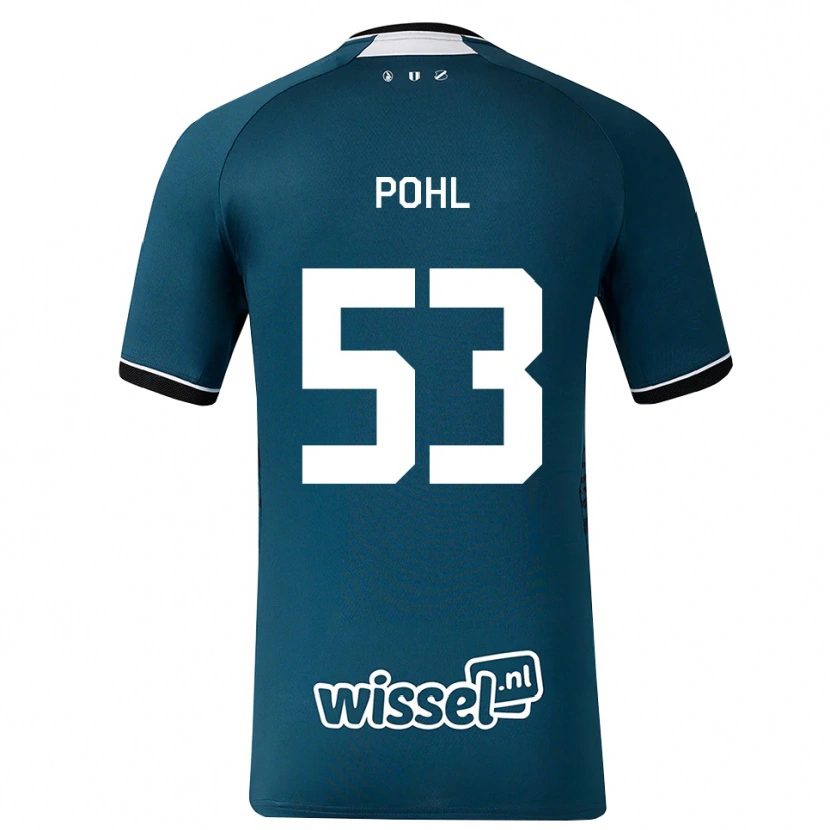 Danxen Mænd Ferdinand Pohl #53 Mørkskifergrå Hvid Udebane Spillertrøjer 2026/27 Trøje T-Shirt