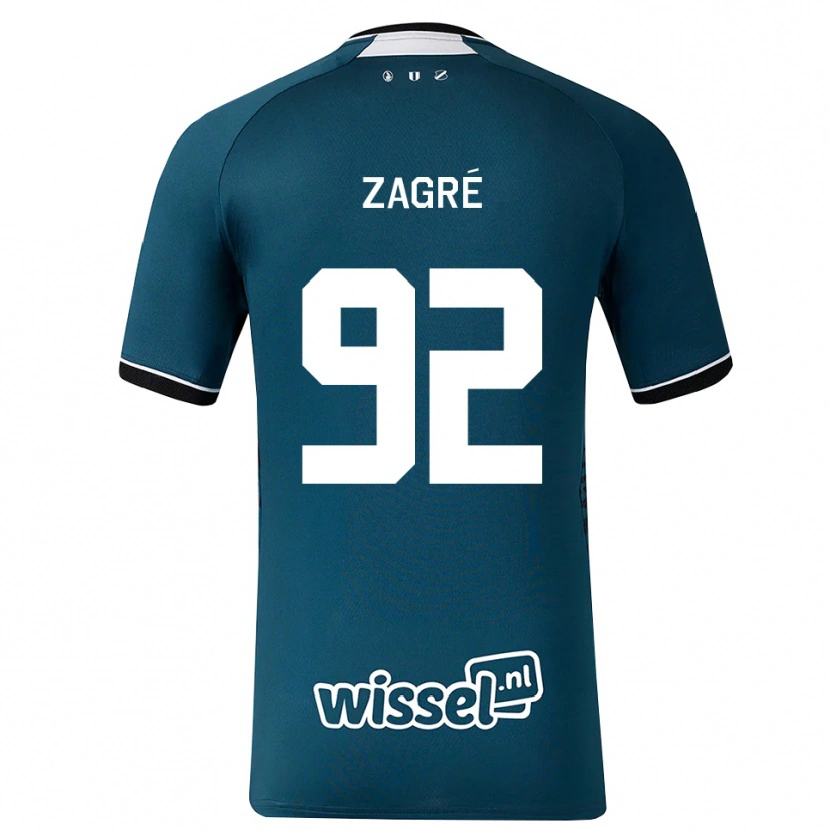 Danxen Mænd Arthur Zagré #92 Mørkskifergrå Hvid Udebane Spillertrøjer 2026/27 Trøje T-Shirt