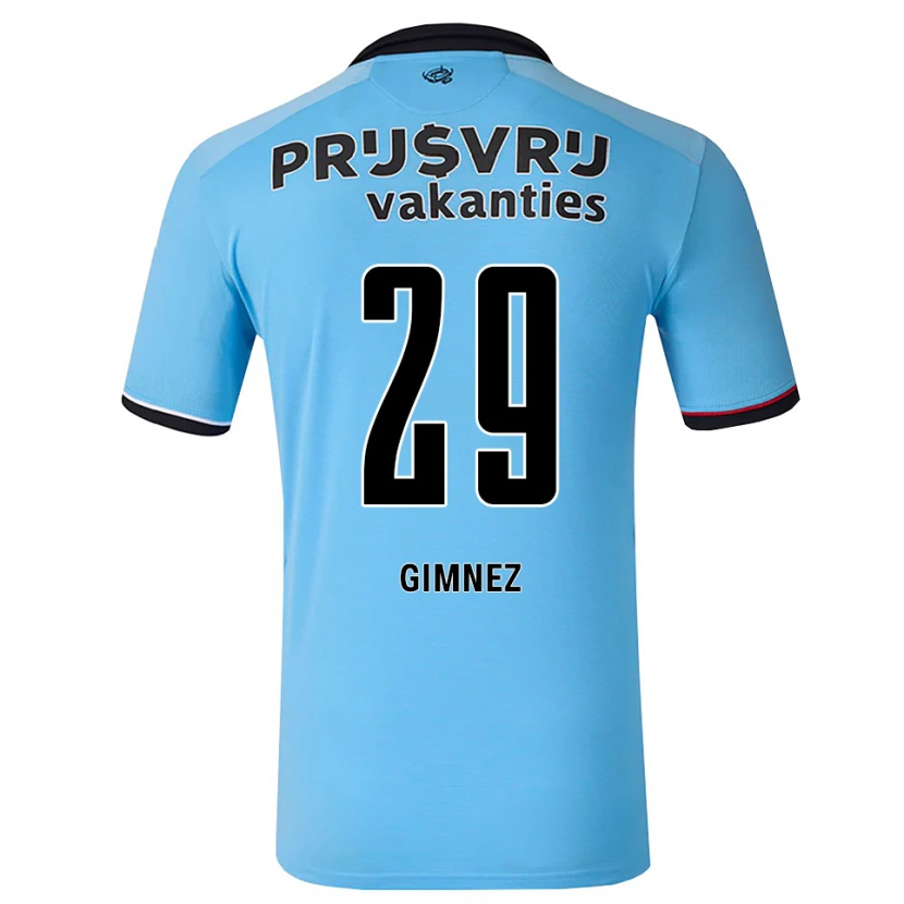 Danxen Mænd Santiago Gimnez #29 Dybhimmelblå Sort Rød Udebane Spillertrøjer 2026/27 Trøje T-Shirt
